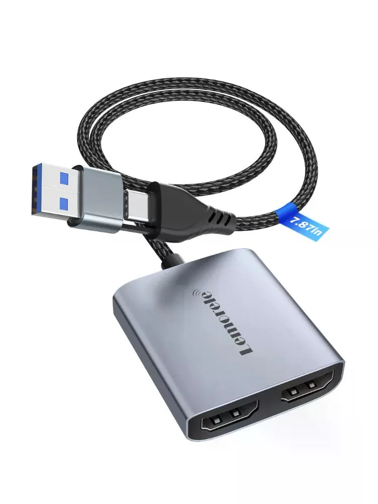 Lemorele AC07 Capturadora de Video 1080P USB y USB-C