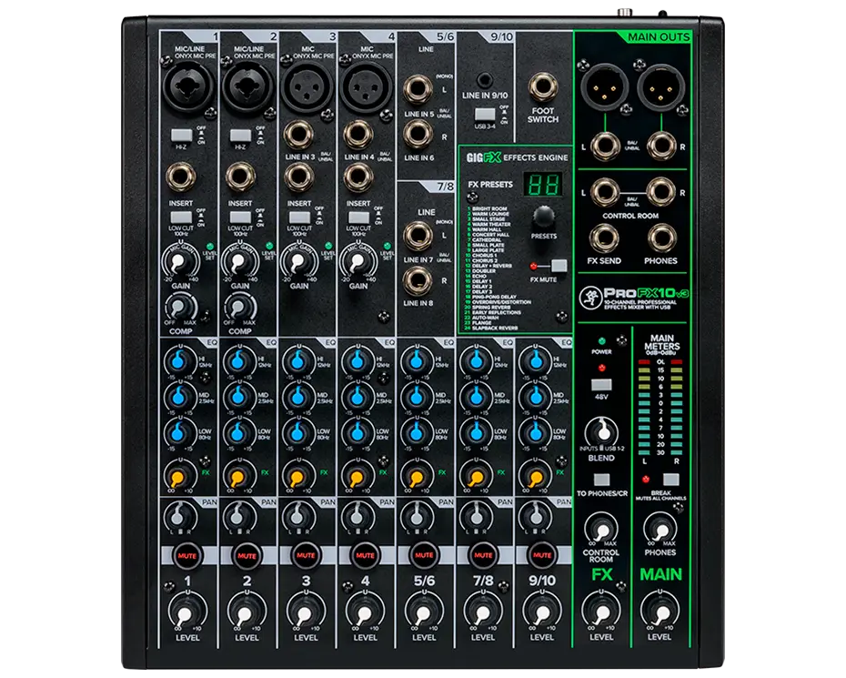 MIXER 10 CANALES CON EFECTOS USB PROFX10V3 MACKIE
