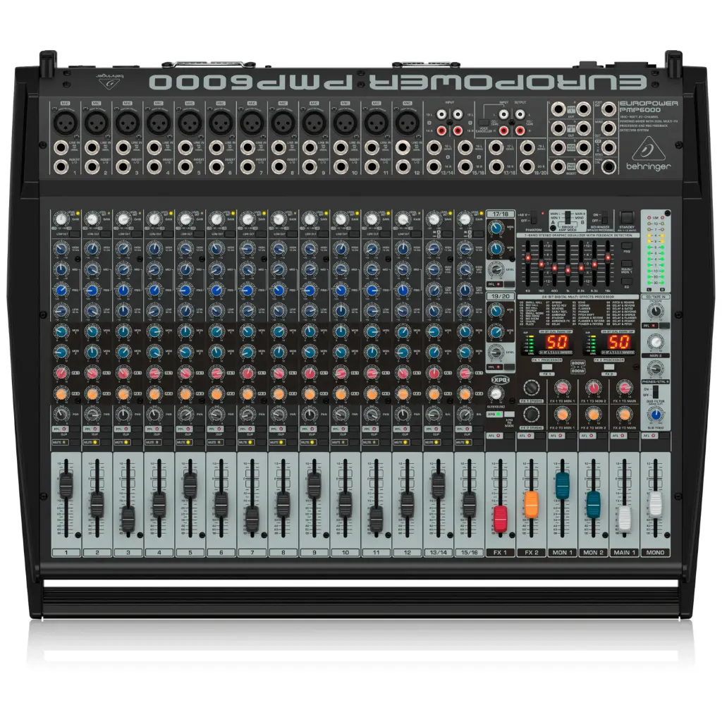 Mixer con power Behringer PMP6000 de 1600W
