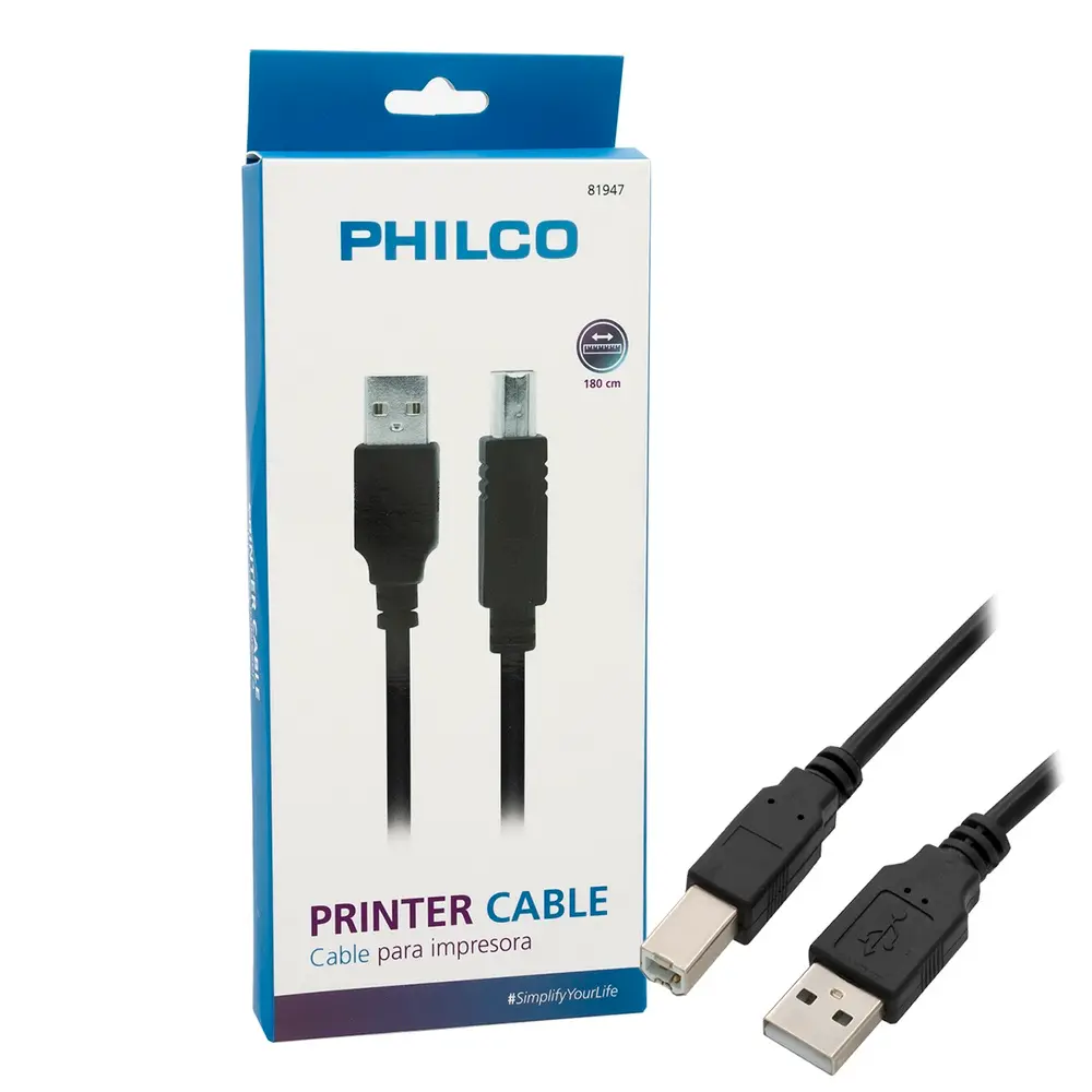 Cable Philco para impresora 1,8mts