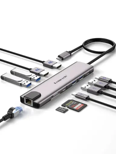 Lemorele TC65L Doble Salida HDMI y HUB USB-C 11 en 1
