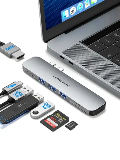 Lemorele TC52 Hub USB-C 7 en 2 para MacBook Pro y Air – Alta velocidad, diseño compacto y máxima compatibilidad