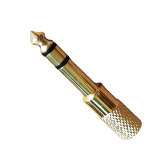 Adaptador dorado 3,5 a plug 1/4 estereo DORA-3-5